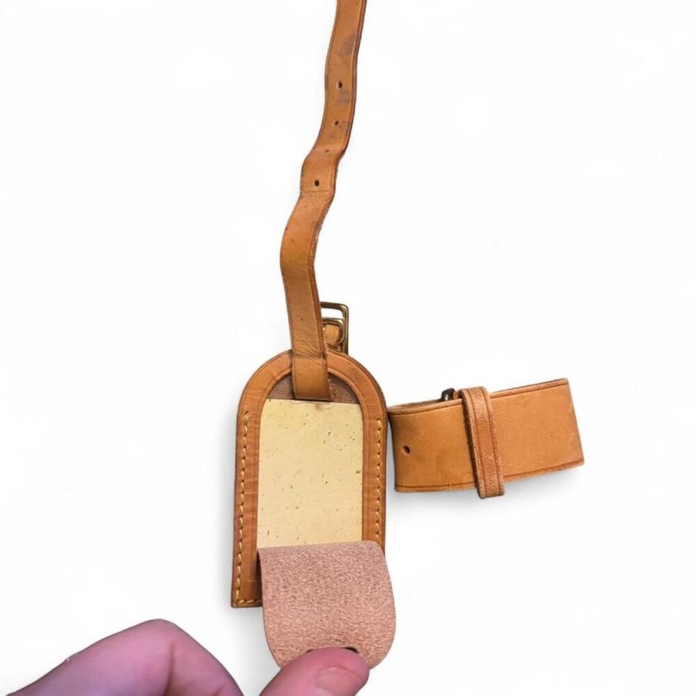 Louis Vuitton Vachetta Leather Luggage Tag & Strap Replacement Keepall Auth - Picture 5 of 8